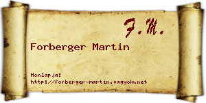 Forberger Martin névjegykártya