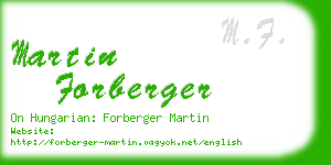 martin forberger business card